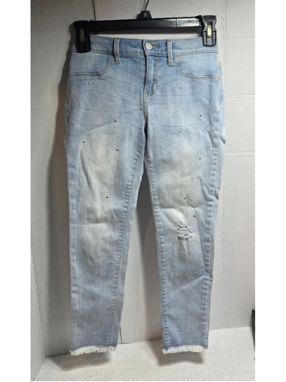 Girls Old Navy Light Blue Distressed Skinny Jeans Size 8